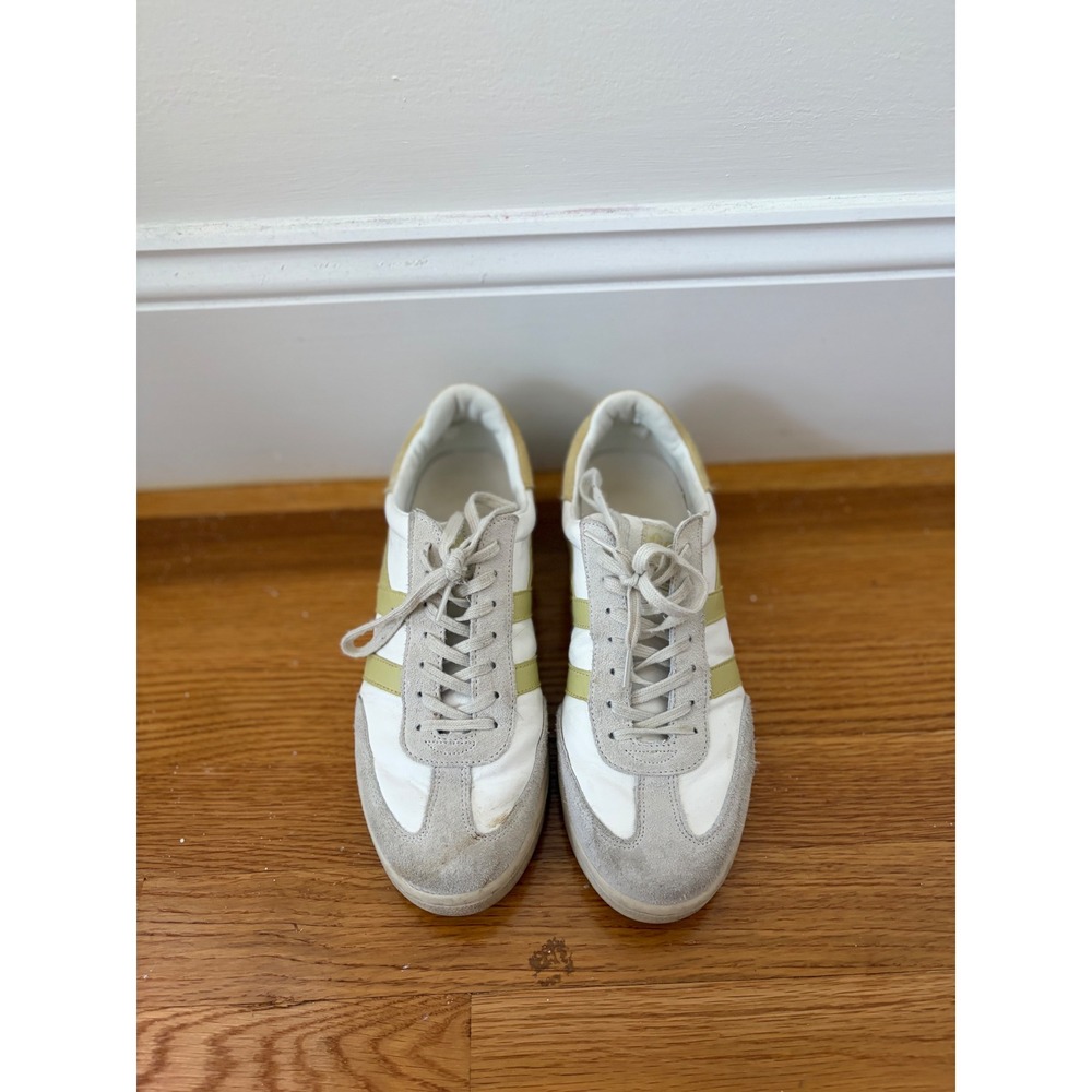 Gola Dropshot White Sage Green Suede Leather Low Top Sneakers CLB332 Womens 9